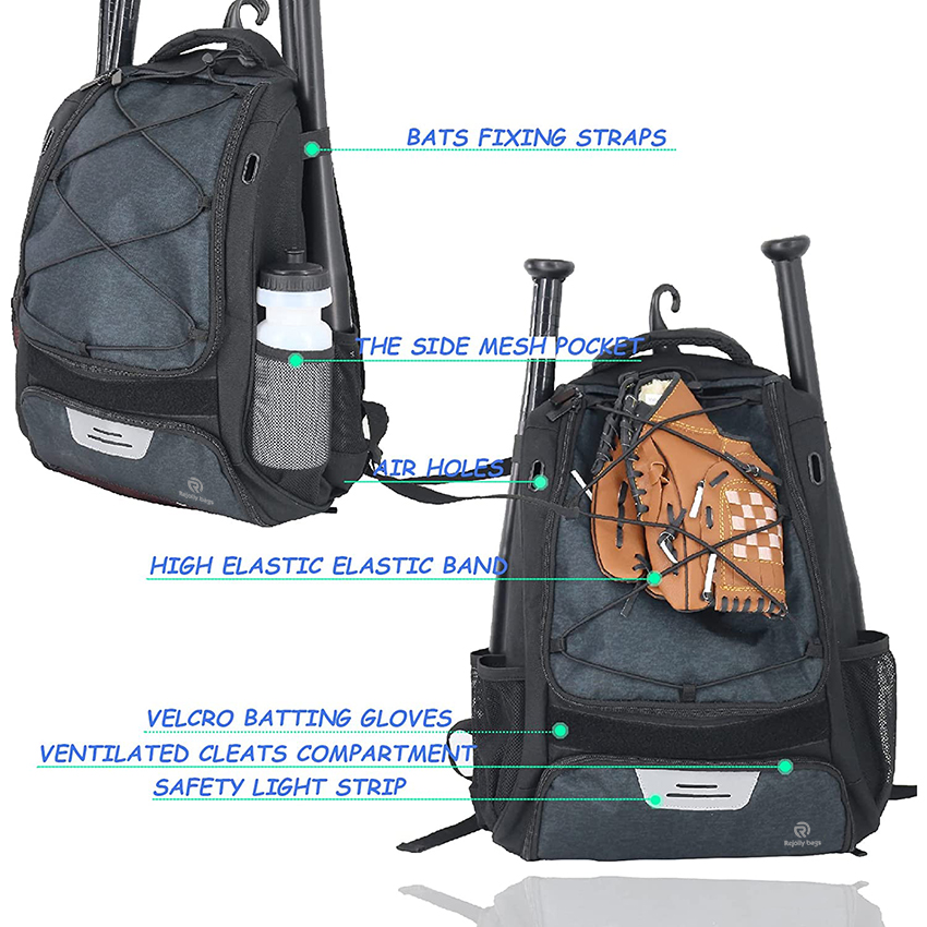 Baseball Backpck Bag For Adult and Youth Baseball & Softball Equipment Bags Bat bag shoes compartment Sports Bag RJ196199