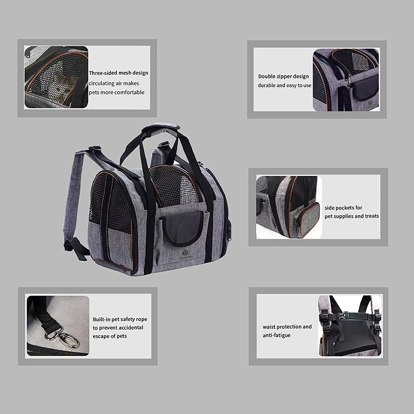 Pet Travel Carrier Backpack Soft-Sided Mesh Pet Bubble Backpack Collapsible Travel Handbag Pet Bag RJ20694