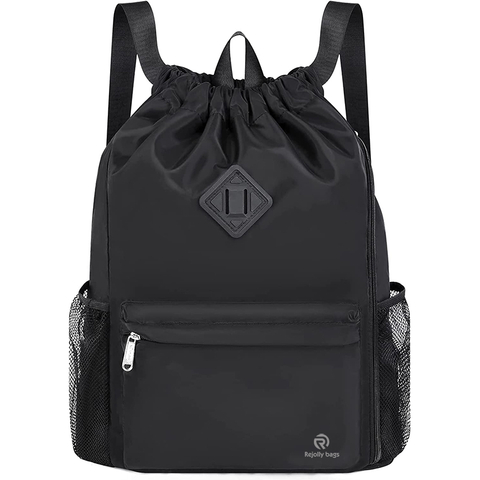 Drawstring Backpack Sports Gym Bag with Shoes Compartment, Water-Resistant String Backpack Cinch for Women Men Ball Bag RJ196121