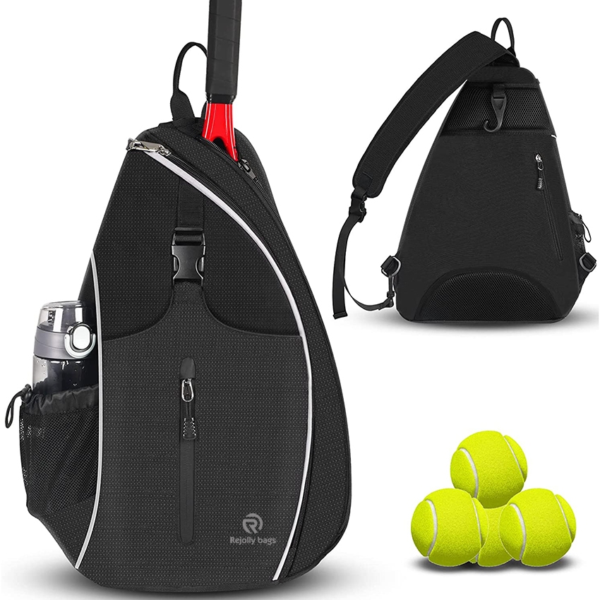 Tennis Sling Backpack Crossbody Water Resistant for Men Women, Holds Tennis Badminton Squash Rackets, Balls and Other Outdoors Sports Ball Bag RJ196136