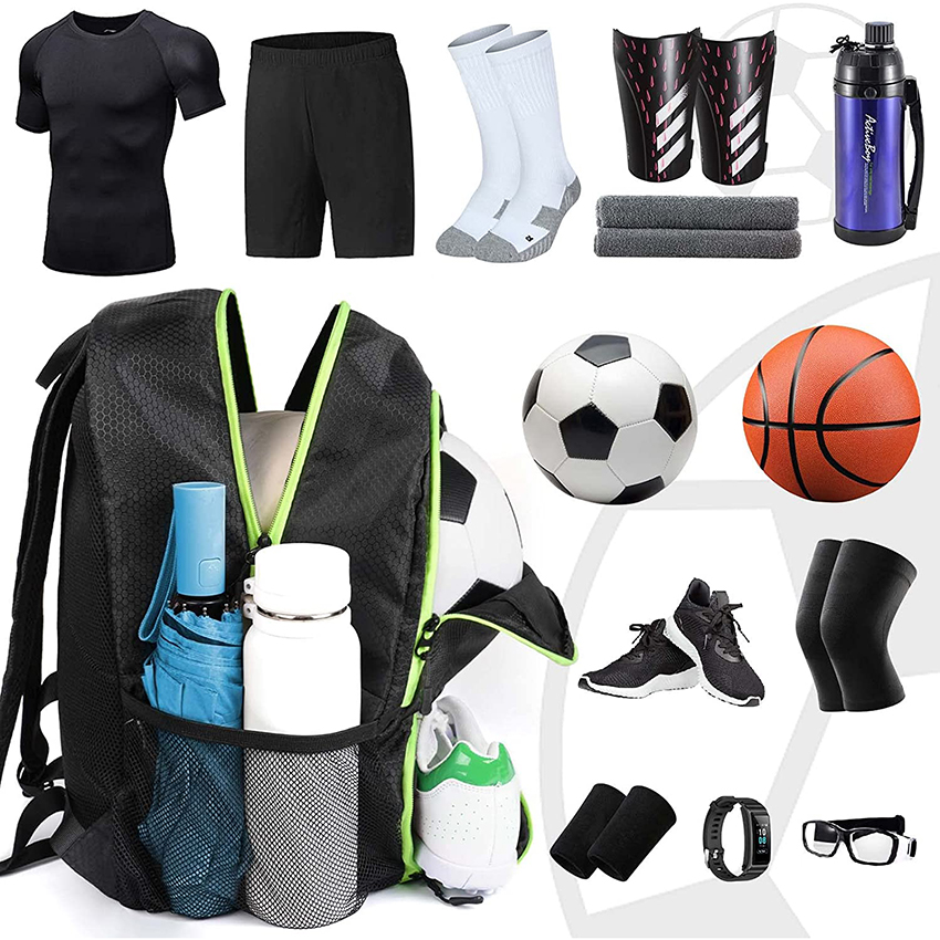 Lightweight Soccer Bag with Ball Holder for Youth Boy Girl, Water resistant Sport Equipment Bags Fit Basketball Volleyball Football Accessories Ball Bag RJ196116