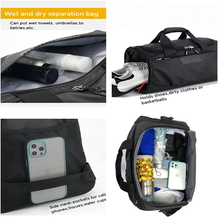 Travel Duffel Bag Sports Gym Bag with Dry Wet Pocket & Shoes Compartment for Women and Men Sports Bag RJ196174