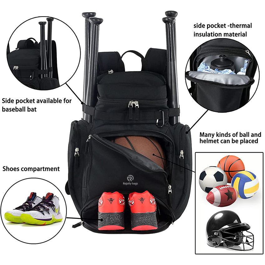 Large shoe and ball compartment, soccer backpack, baseball, softball, volleyball sport backpack bag, travel gym backpack, basketball training equipment Ball Bag RJ196103