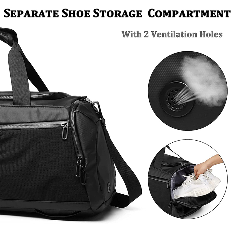 Waterproof Travel Weekender Bag for Men Women Overnight with Shoes Compartment Sports Duffel Bags