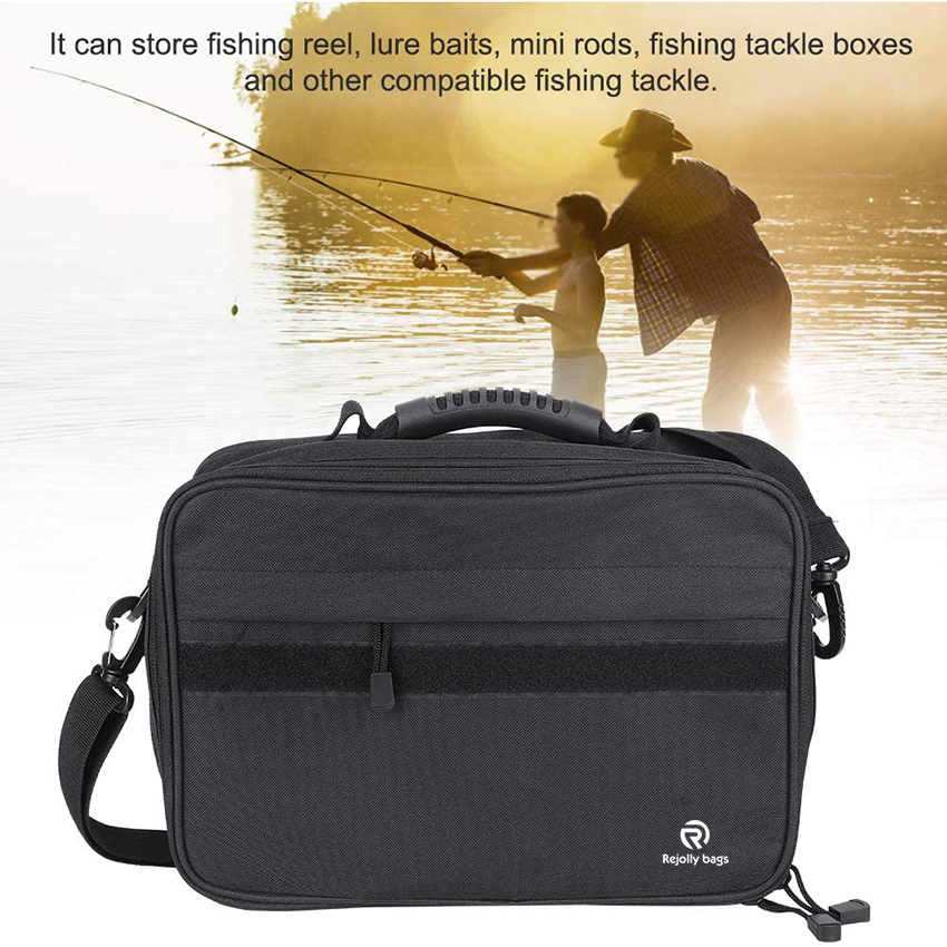 Large Capacity Fishing Tackle Storage Bag with Adjustable Buckle Straps,Multi Pocket Fishing Cross Body Bag for Fly Fishing and Hiking Fishing Bags RJ21794