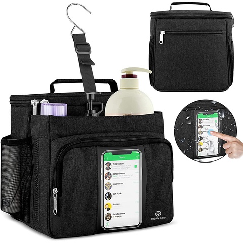 Portable Shower Caddy for College Dorm Travel, Separate Compartment, Large Capacity, Quick Dry Mesh Base, Hanging Toiletry Bags RJ216108