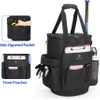 Ball Bucket Bag with Large Capacity, Baseball Coach Bag with Anti-Slip Bottom, Softball Ball Bag with Large Space for Bat, Gloves Baseball Bags RJ19664