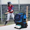 Softball Bag with Separate Shoe Compartment, Large Baseball Backpack, Softball Backpack with Fence Hook, Baseball Bat Bag with 4 Bat Sleeves Baseball Bags RJ19682