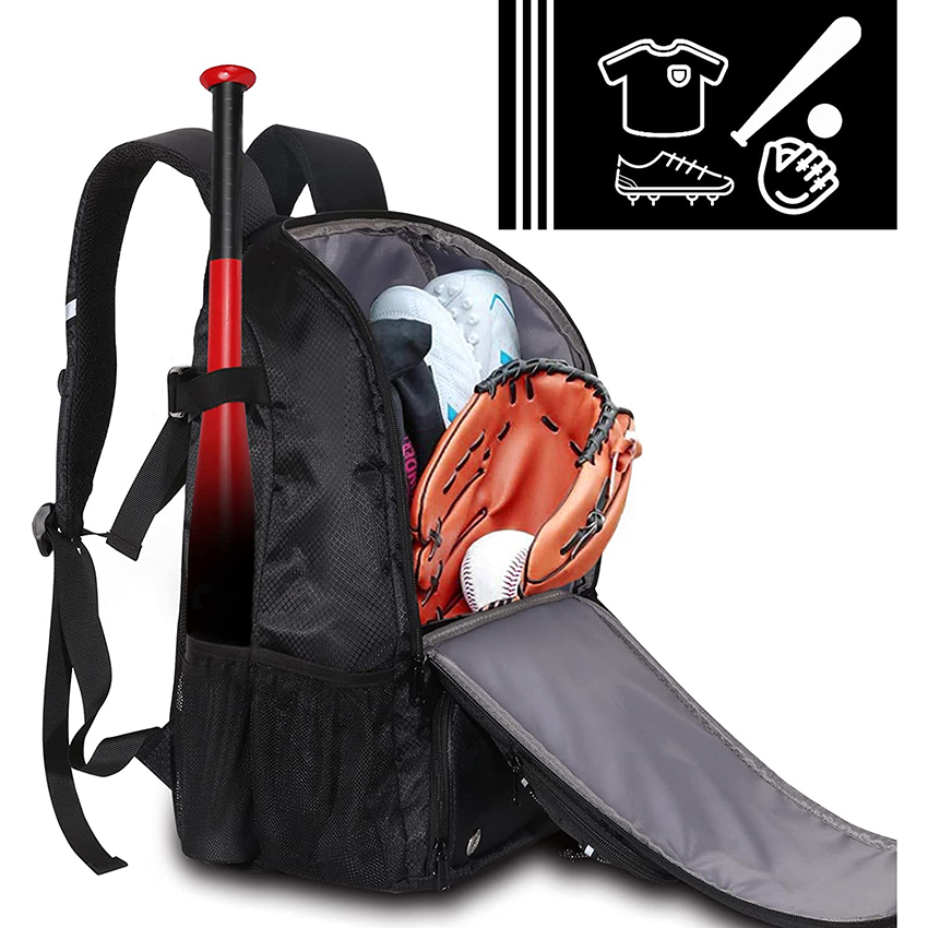 Backpack Bag for Youth,Boys and Adult with Fence Hook Hold 2 Tee Ball Bats, Batting Glove, TBall Gear Bags RJ19683