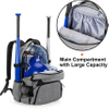 Baseball Backpack with Separate Shoe Space, Softball Bat Bag Holds Up To 4 Bats, Hence Hook And Multi Pockets for Essentials Baseball Bags RJ19650