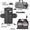 Carry on Garment Bag for Travel Business Trip,Convertible Large Travel Duffle Bag for Men,Detachable Shoulder Strap,2 in 1 Hanging Suit Duffel Bags RJ204222