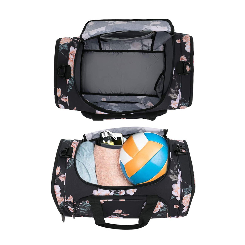 Peony Sports Duffel Gym Bag Woman Tote Bag Large Capacity Luggage Bags