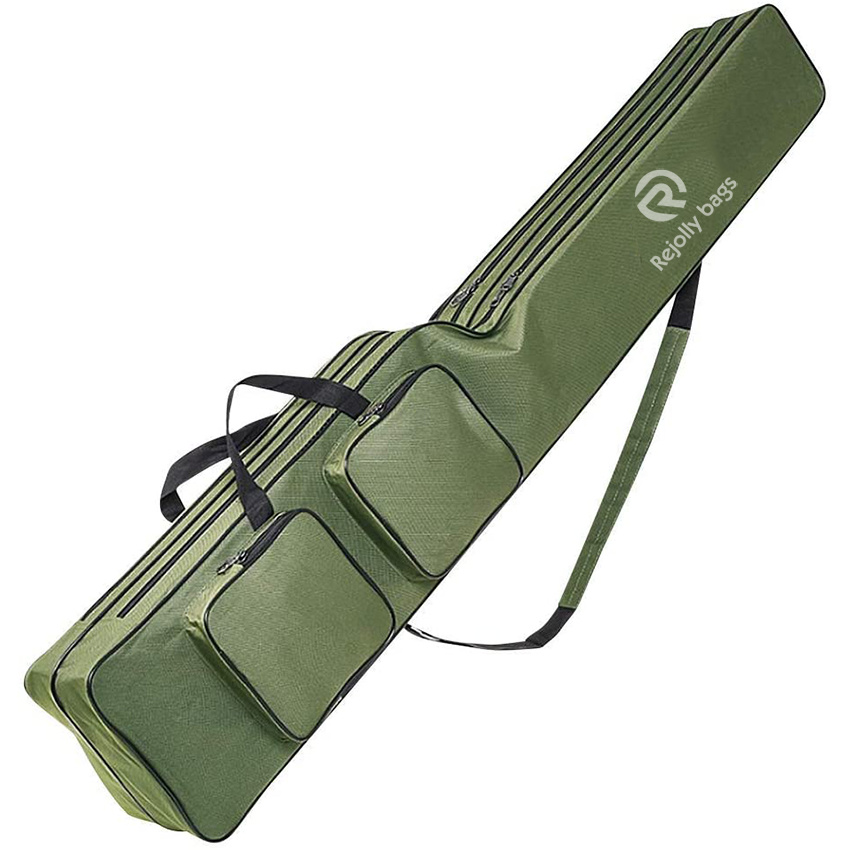 Waterproof Fishing Rod Reel Bag Organizer Fishing Travel Bag, Oxford Large Capacity Fishing Tackle Storage Bag Fishing Pole Case Bag