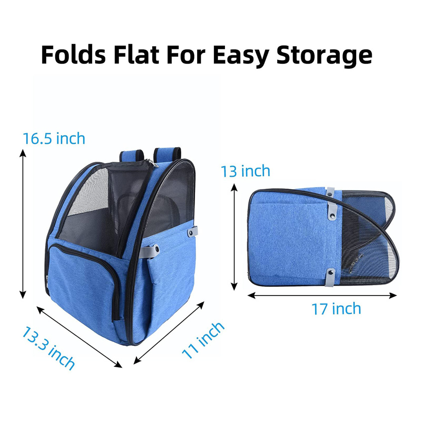 Foldable China Wholesale Pet Backpack Durable Pet Carrier Bags for Travel Hiking Walking