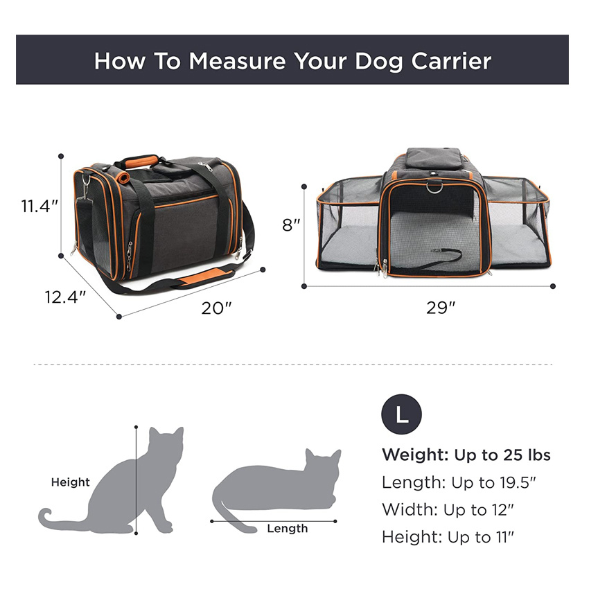 Versatile Expandable Cat Carrier Large Travel Dog Backpack Durable Pet Cage