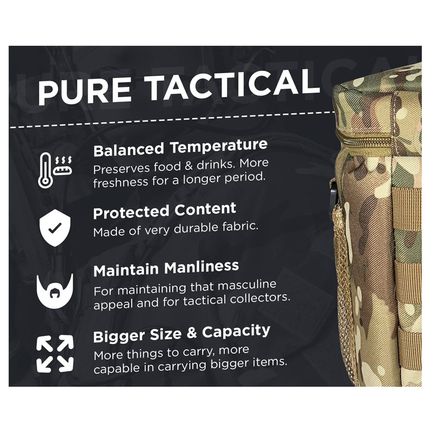 Insulated Lunch Bag Tactical Lunch Box for Adults Desert Camo Camping Work Picnic Bag