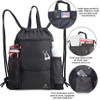 Drawstring Backpack Bag Large Gym Athletic Sackpack with Zipper Pockets and Mesh Water Bottle Holders for Teens Women and Men Sports String Cinch Bag