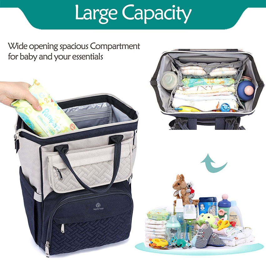 Multifunction Large Baby Bags with Changing Pad & Stroller Straps & Pacifier Case Unisex Stylish Travel Back Pack Nappy Changing Bag for Moms Dads Diaper Bag