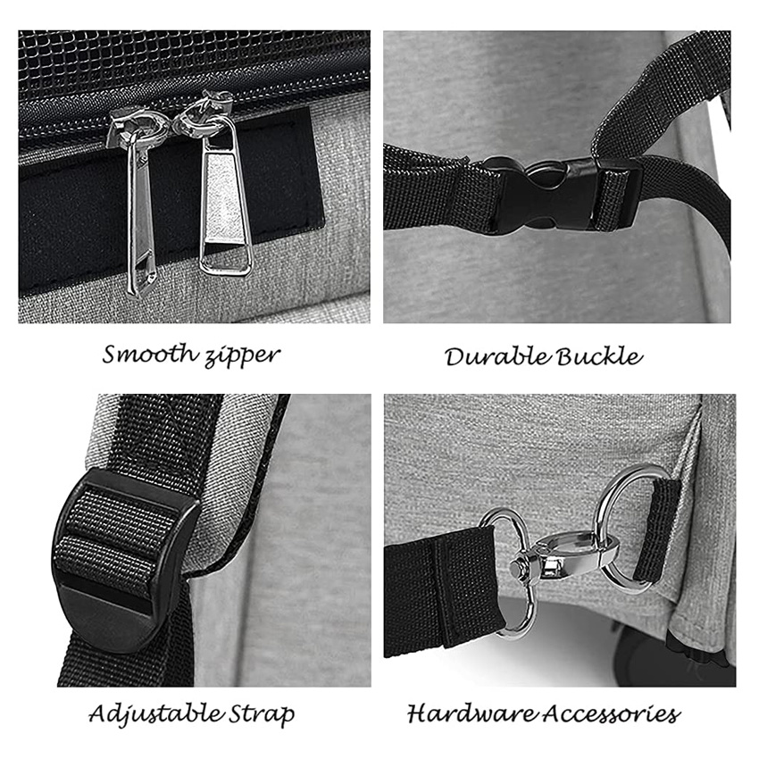 Storage Pockets Pet Travel Carrier Removable Rolling Pet Backpack for Dogs Cats