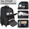 Rolling Backpack for Travel 4 Wheels Laptop Backpack for Women Men Water Resistant Business Large Wheeled Backpack
