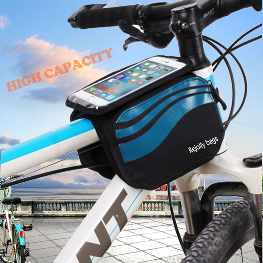 Bike Front 2-Sides Front Pannier Handlebar Bag Mobile Phone PVC Transparent for Mountain Bicycle Waterproof Pouch