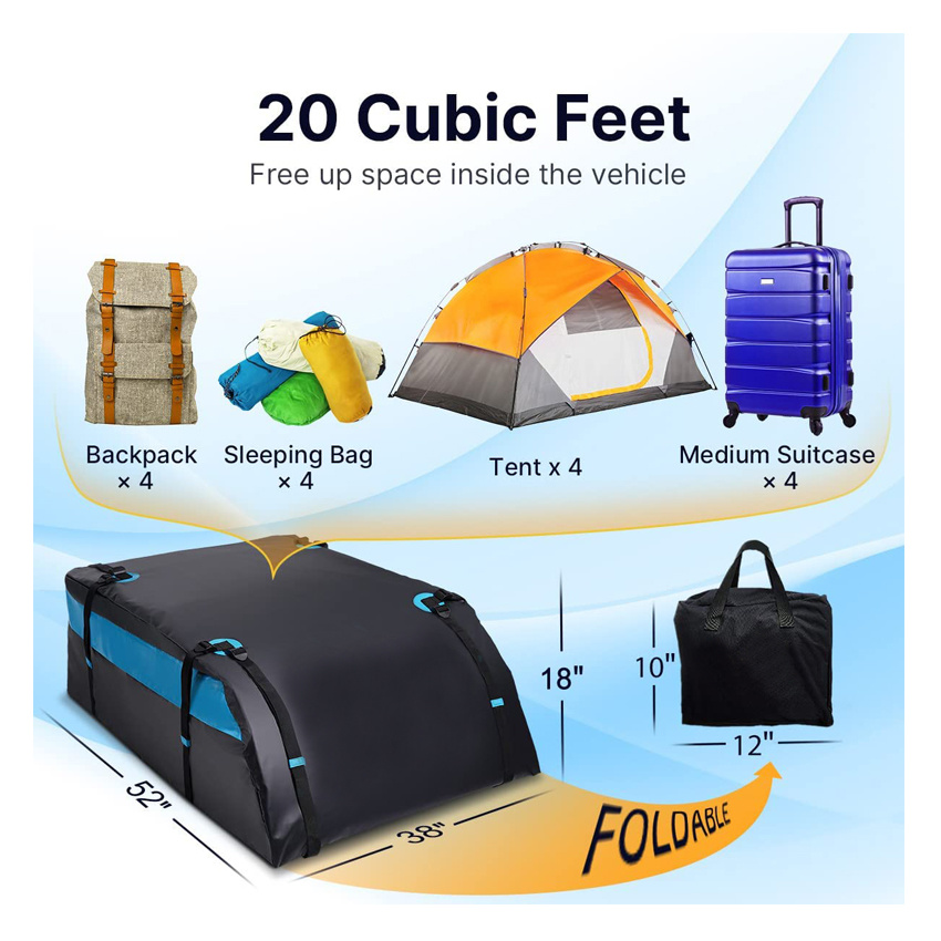 Waterproof Truck Roof Bag Large Capacity Car Bag Travel Portable Cargo Top Bag