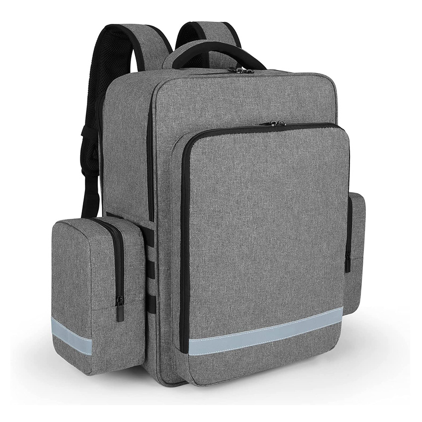 Emergency Medical Backpack Empty EMT Camping Molle Bag with Detachable Side Pocket