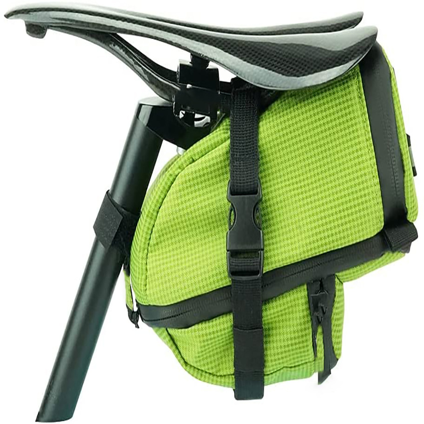 Ample Storage Capacity Integrated Waterproof Light Mount Silent Zipper Pulls Expedition Bicycle Saddle Bag