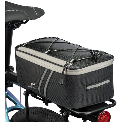 with Rain Cover, 7L/10L Waterproof Bicycle Saddle Bag Cycling Pannier Trunk Carrier with Reflector & Adjustable Cord for Commuter Travel Outdoor Cycling Bag
