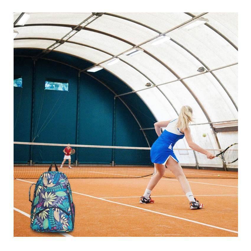 Plant Leaves Print Outdoor Bag Portable Tennis Backpack Versatile Student Bag