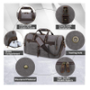 Oversized Genuine Leather Carryon Weekend Bag Canvas Overnight Duffel Bag