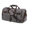 Oversized Genuine Leather Carryon Weekend Bag Canvas Overnight Duffel Bag