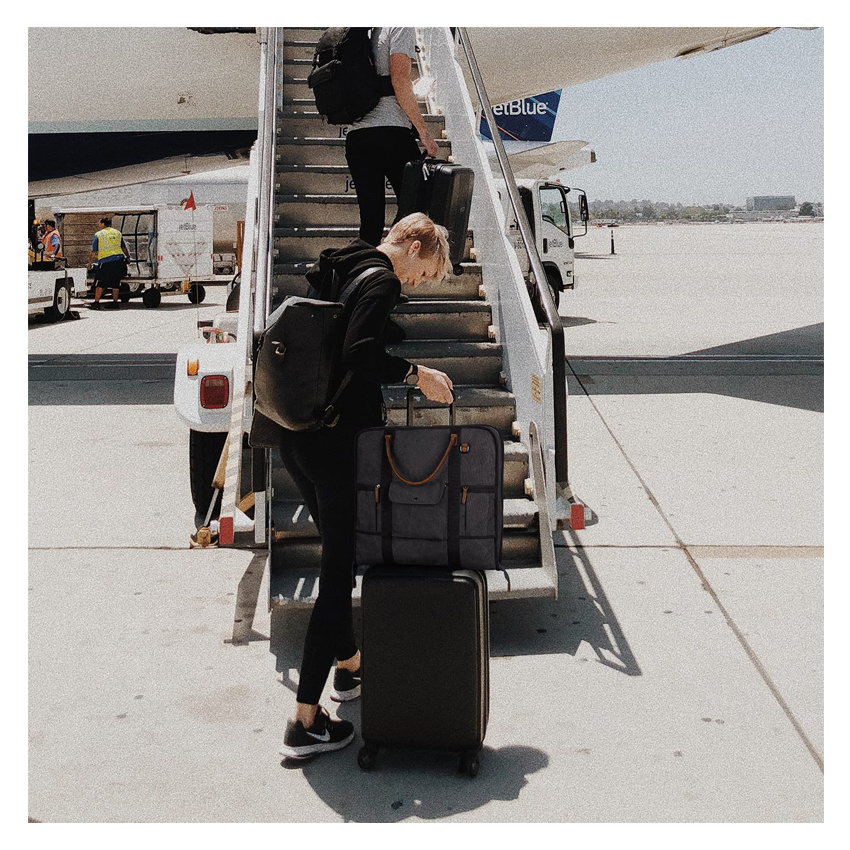 Multi-Purposes Garment Bag for Business Travel Canvas Leather Men Suit Cover