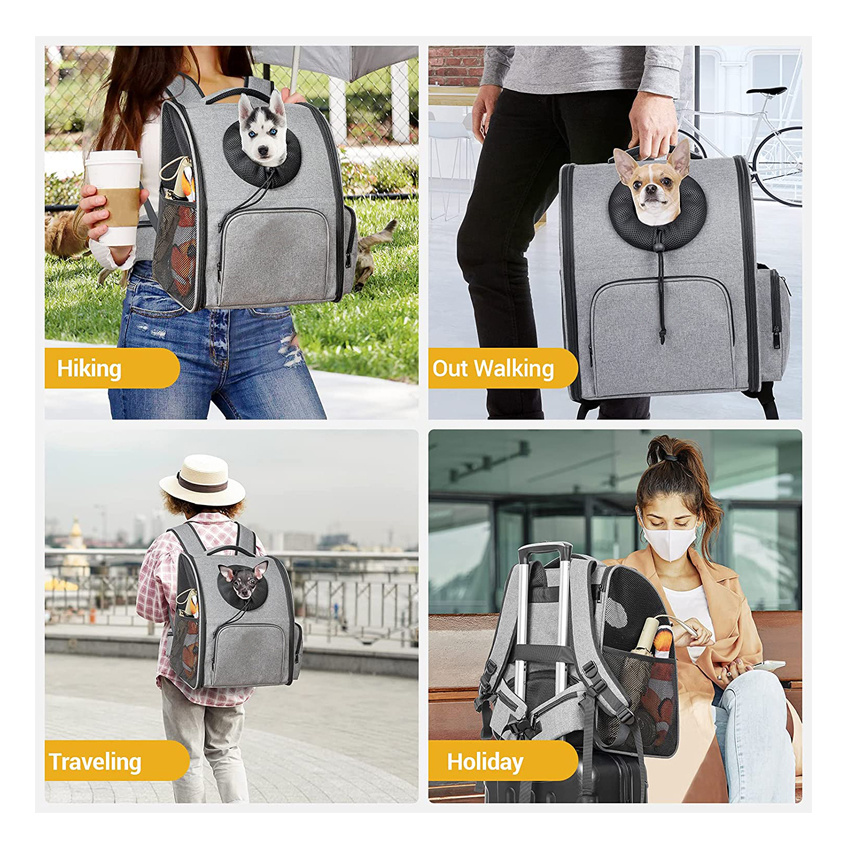 Pet Bag Dog Carrier Front Pack Breathable Head-out Bag for Travel Hiking Camping Use