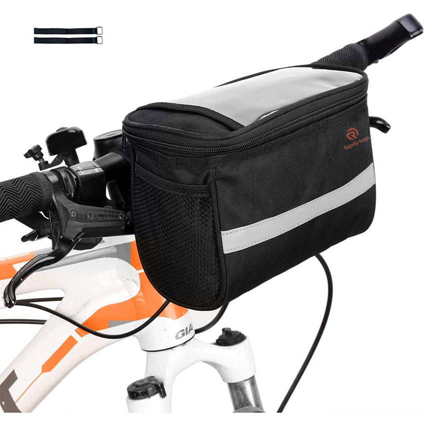 Bicycle Handlebar Bag with Mesh Pocket Bicycle Bag Handlebar Bike Pouch for Handlebars Bicycle Bag