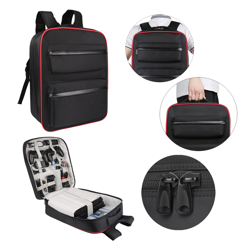 Waterproof Game Backpack Travel Carrying Case Storage Bag for Game Equipment