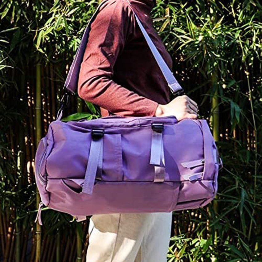 Multipurpose Purple Gym Shoulder Bag with Shoe Compartment Weekender and Lightweight Daily Sports Crossbody and Travel Duffel Bags