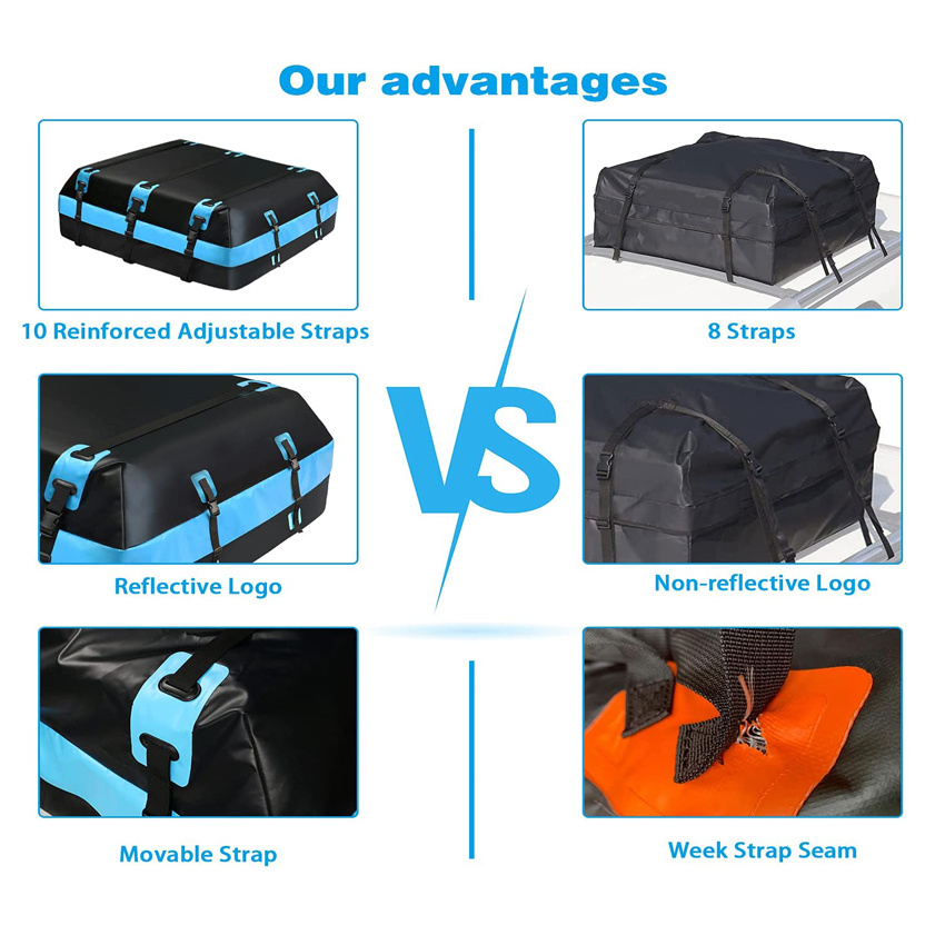 Waterproof Weekend Family Vacation Roof Bag Large Capacity Durable Rooftop Cargo Bag