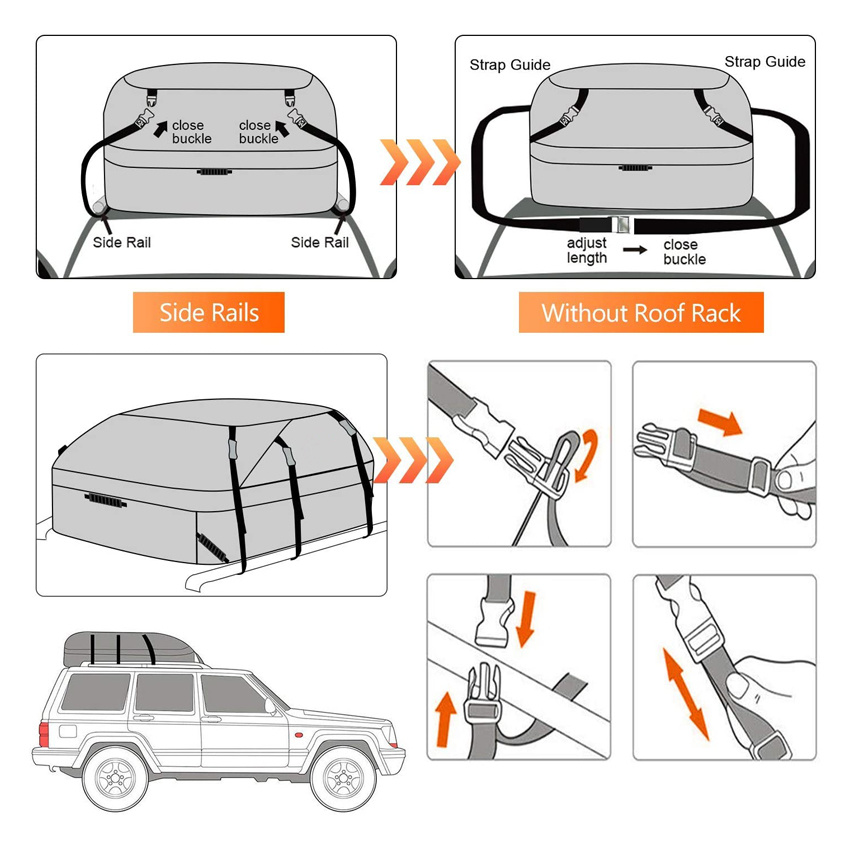 Car Roof Bag Rooftop Cargo Carrier Cross Country Trip Storage Carrying Bag Soft-Shell Carriers