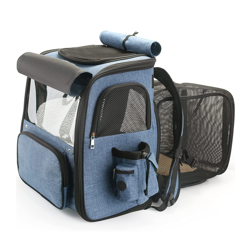 Dog Travel Carrier Backpack Puppy Outdoor Bag Visibility and Ventilation Pet Cage