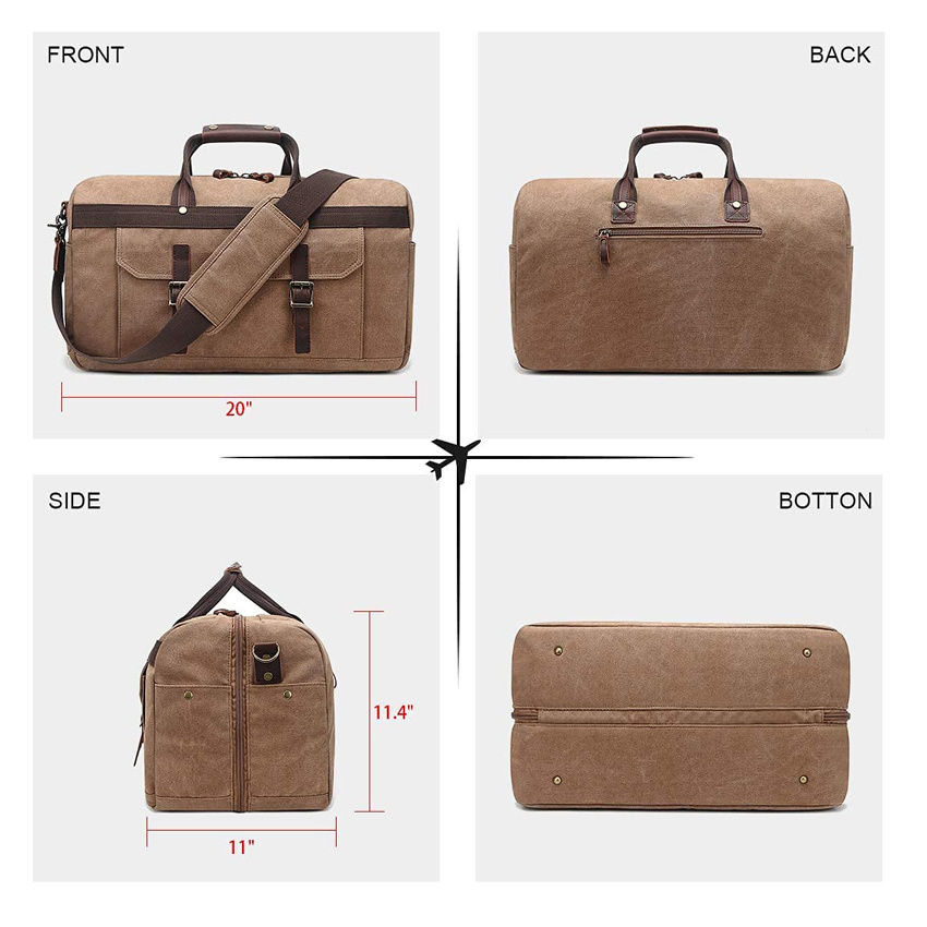 Men Duffle Bag Super Durable Wear Resistant Canvas Luggage Bags Retro Traveling Tote Bag