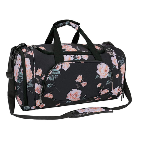 Peony Sports Duffel Gym Bag Woman Tote Bag Large Capacity Luggage Bags