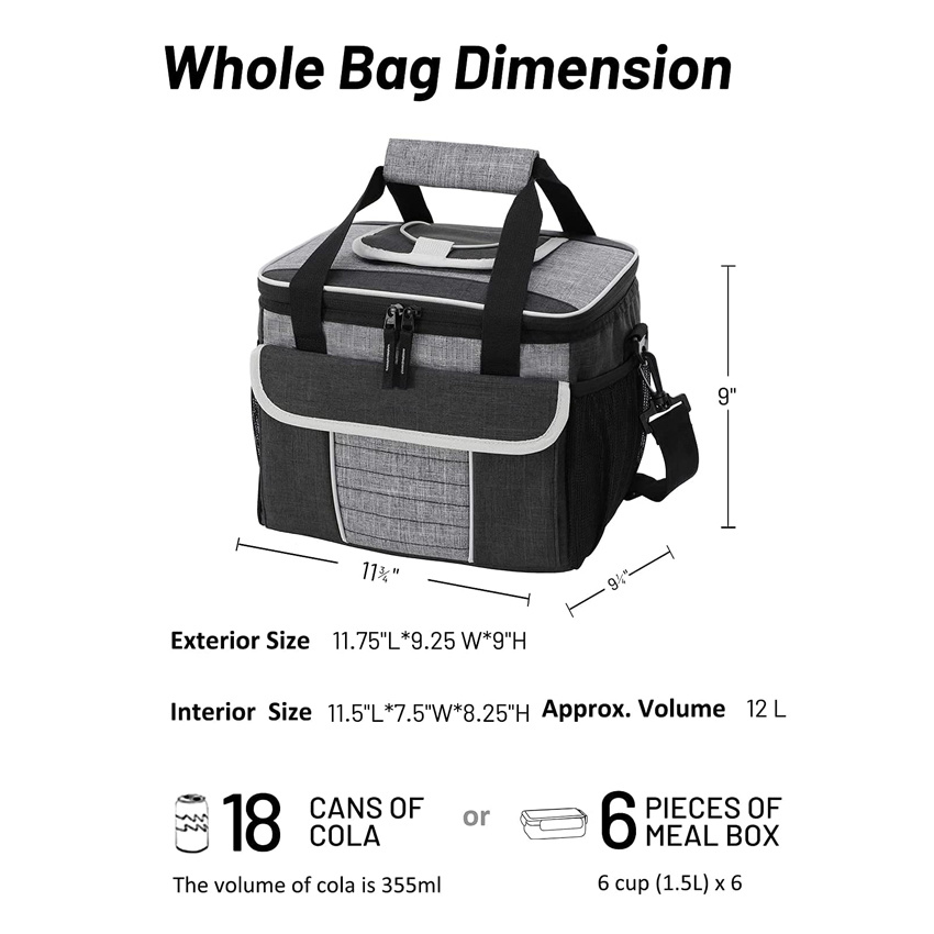 Lightweight Portable Insulated Lunch Bag Waterproof Picnic Tote Bag Food Delivery Bag
