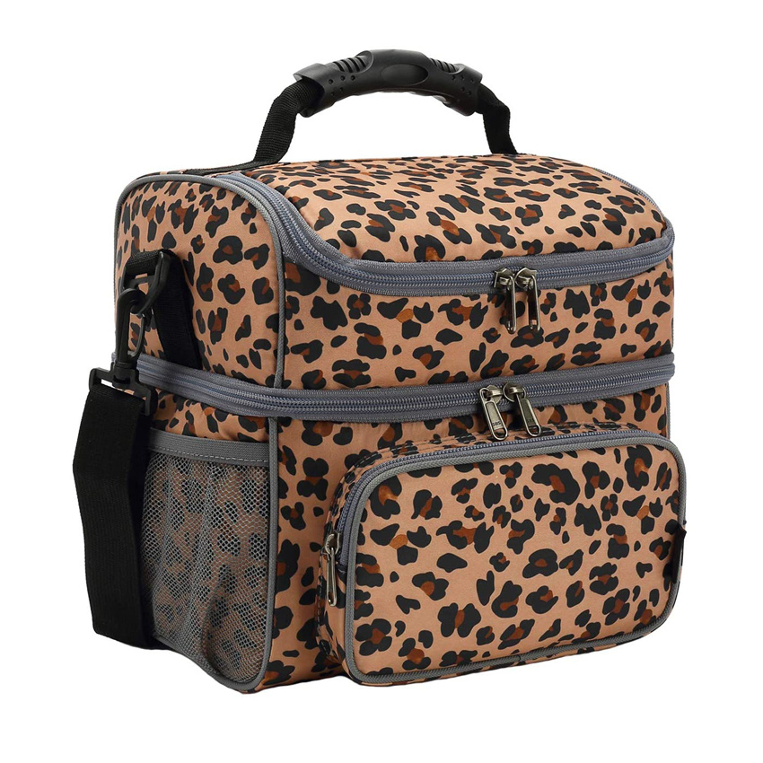 Insulated Picnic Bag Beach Cooler Bag Leopard Thermal Insulation Food Bag