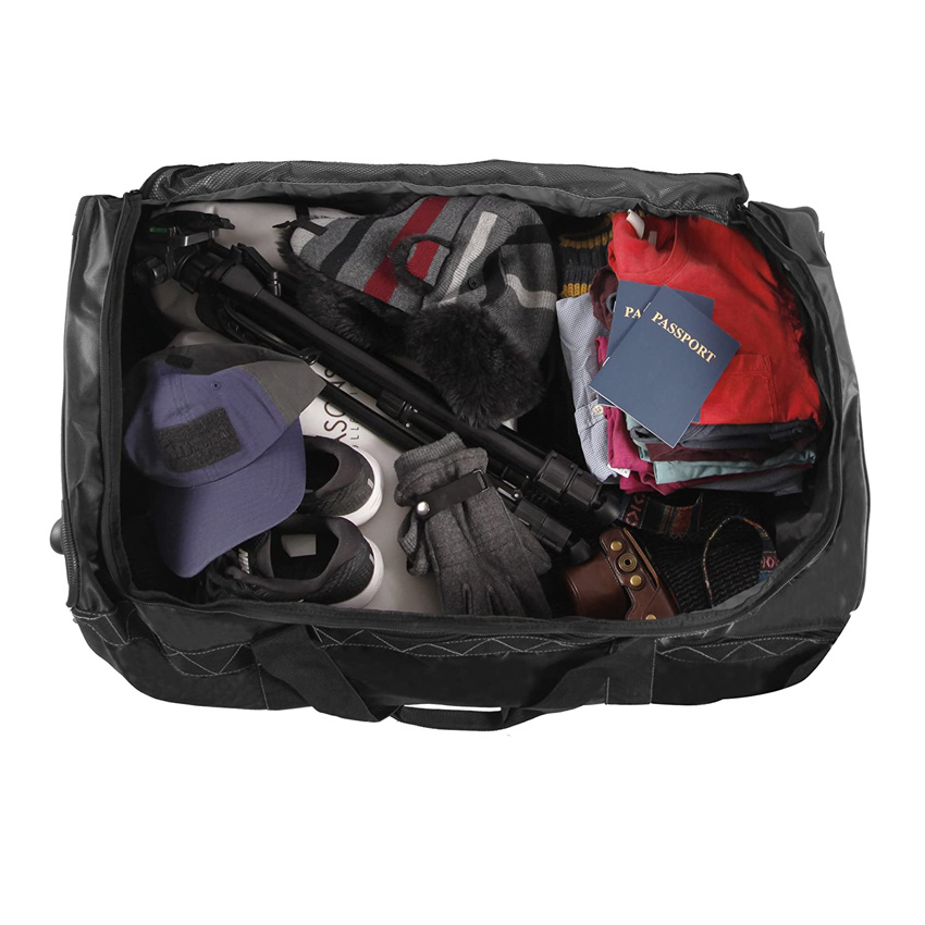 Roomy Wheeled Duffel Travel Bag Upright Trolley Bag Outdoor Rolling Bag