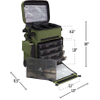 Rejolly Outdoors Rolling Tackle Box with Wheels - Waterproof Storage 4 Rod Holders Fish Tackle Bag