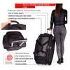 Luggage Travel Bag Wheeled Holdall Pull or Drag Trolley Handle Wheeled Bag