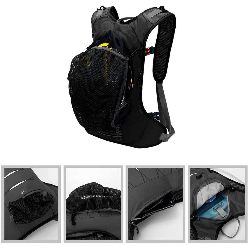Cycling Backpack Biking Backpack Riding Daypack Bike Rucksack Breathable Lightweight for Outdoor Sports Travelling Mountaineering Hydration Backpack