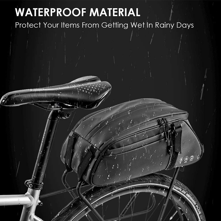 Bike Reflective Water Resistant Bicycle Saddle Panniers Trunk Storage Bag Cycling Back Seat Cargo Carrier Pouch