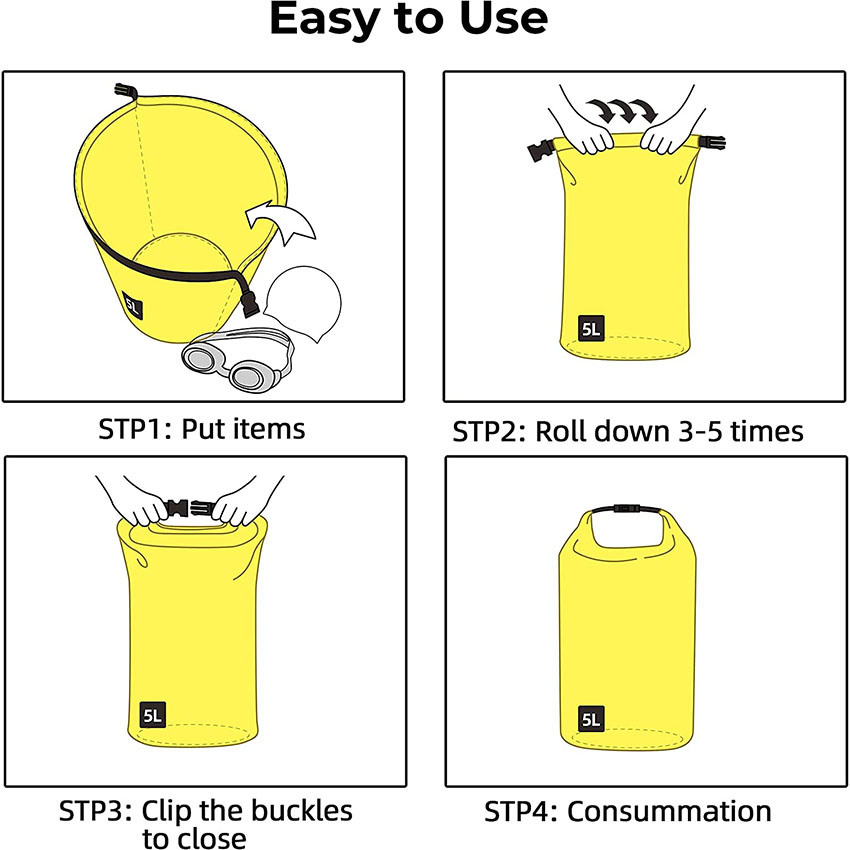 Waterproof Dry Bag 15L, Small Dry Bag for Kayaking, Beach, Boating, Camping, Fishing, Floating Bag